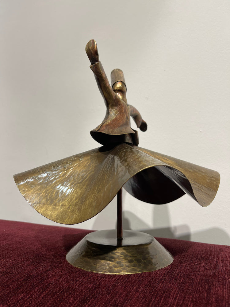 Bronze Spinning Dervish Figure - Handmade