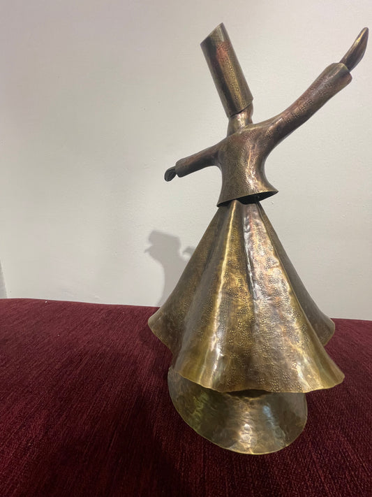 Bronze Spinning Dervish Figure - Handmade
