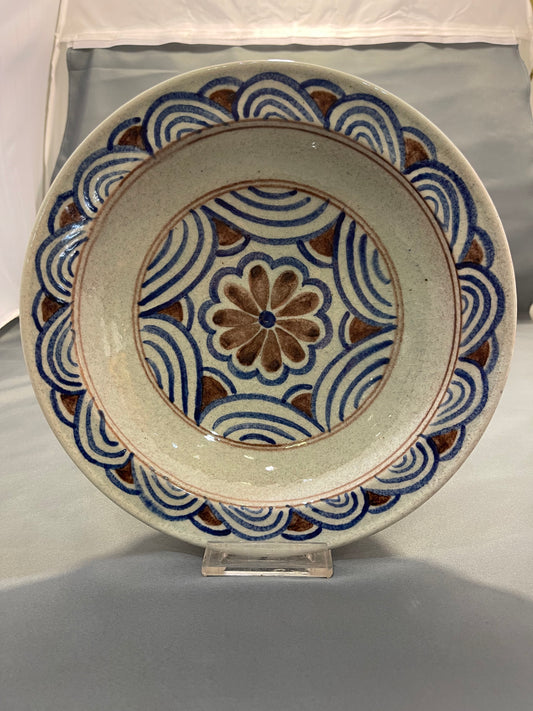 Terracotta Hand Painted Ceramic Plate by Turgut Tuna