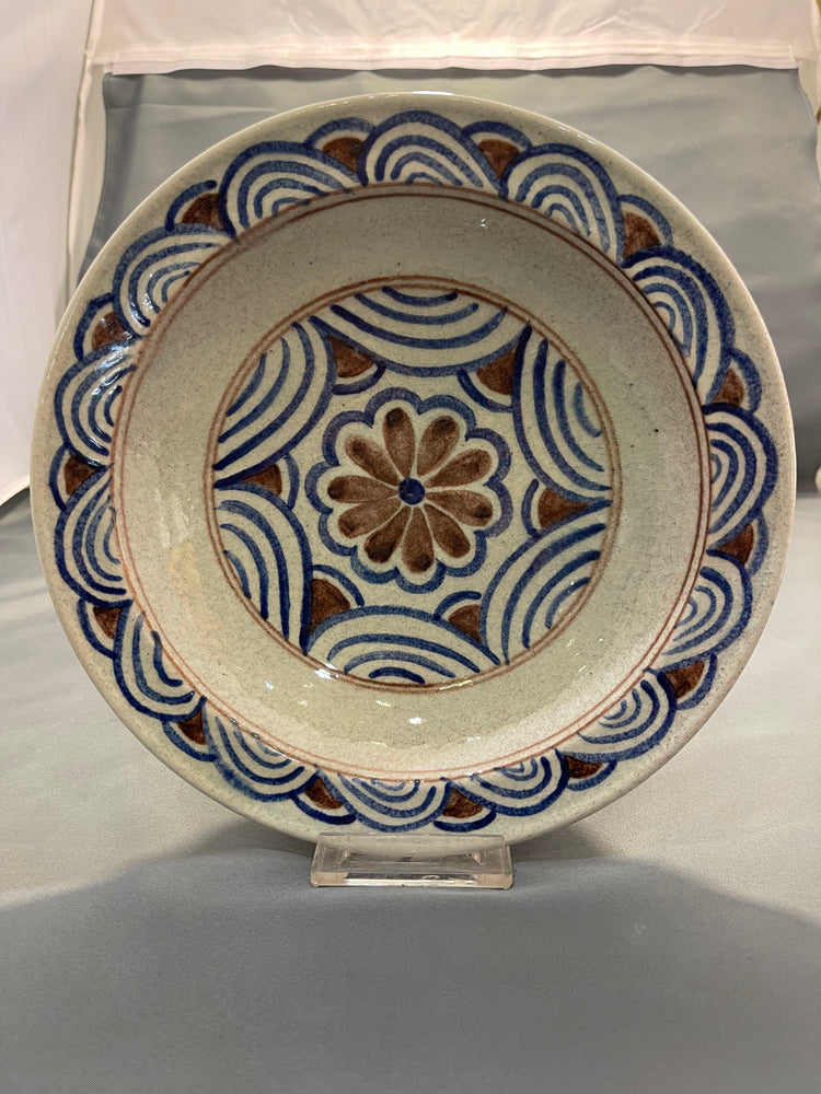 Terracotta Hand Painted Ceramic Plate by Turgut Tuna