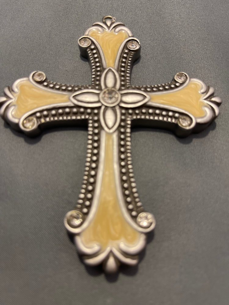 Cross with Enameled Stone Work on Mica