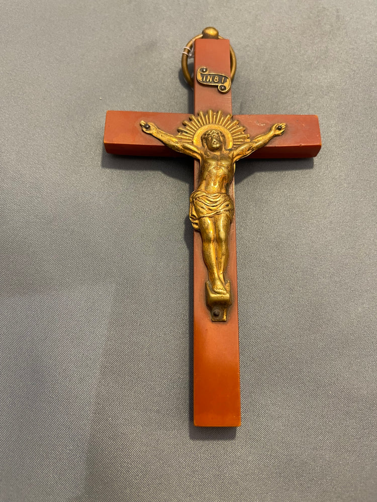 Bronze Jesus Figurine on Mica