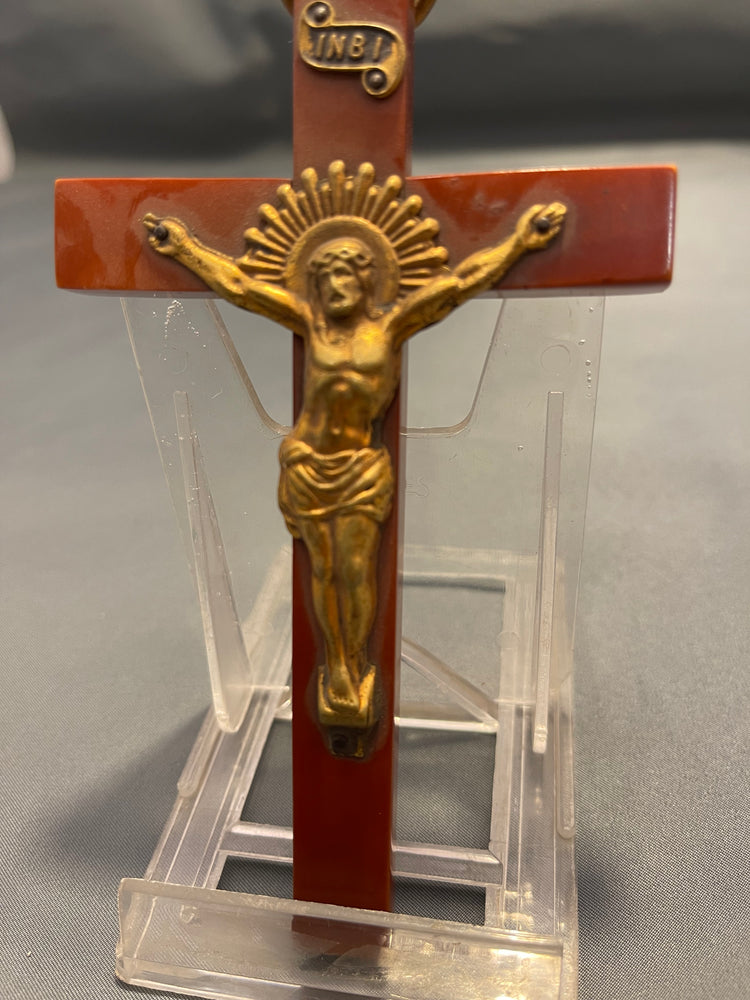 Bronze Jesus Figurine on Mica