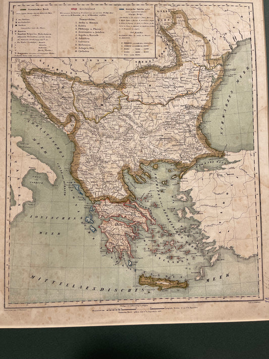 Aegean Islands, Greek Peninsula, Western Anatolia Map (1859)
