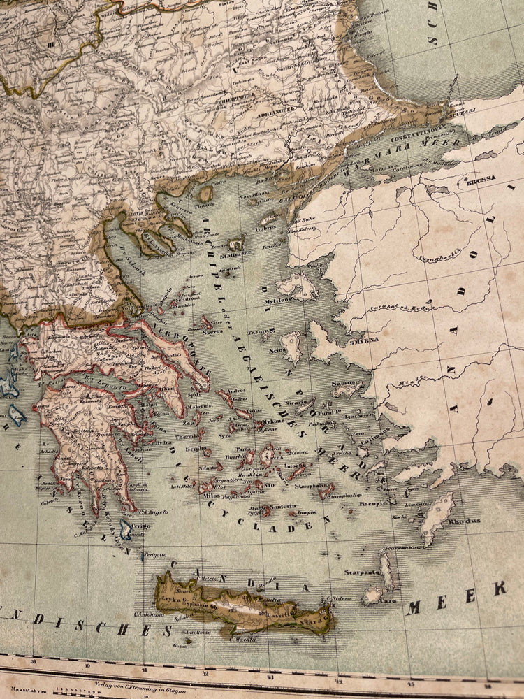 Aegean Islands, Greek Peninsula, Western Anatolia Map (1859)