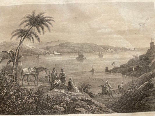 Engraving Printing Istanbul Bosphorus View (1887)