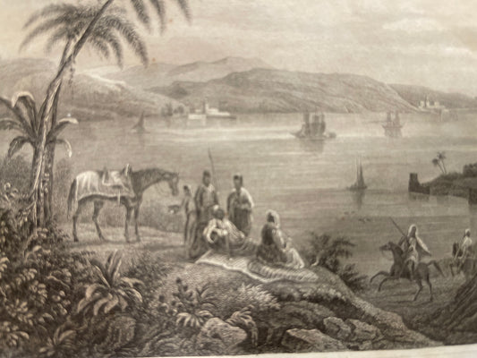 Engraving Printing Istanbul Bosphorus View (1887)