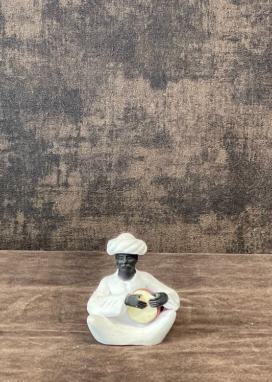 Man with Tambourine Figurine - Handmade