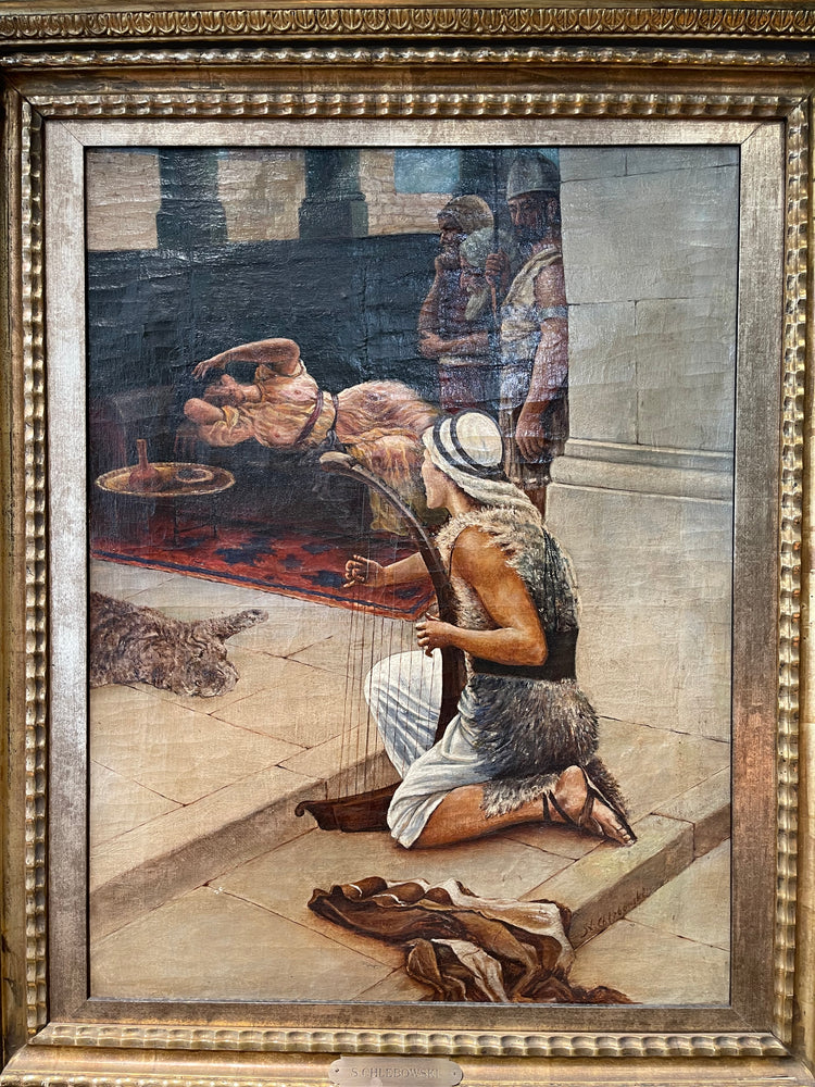 Oil on Canvas Painting by Stanisław Chleobowski -Orientalist Antique (1850 ~)