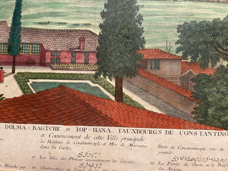 Antique Sketch Dolmabahce and Tophana Subburg of Constantinapolis