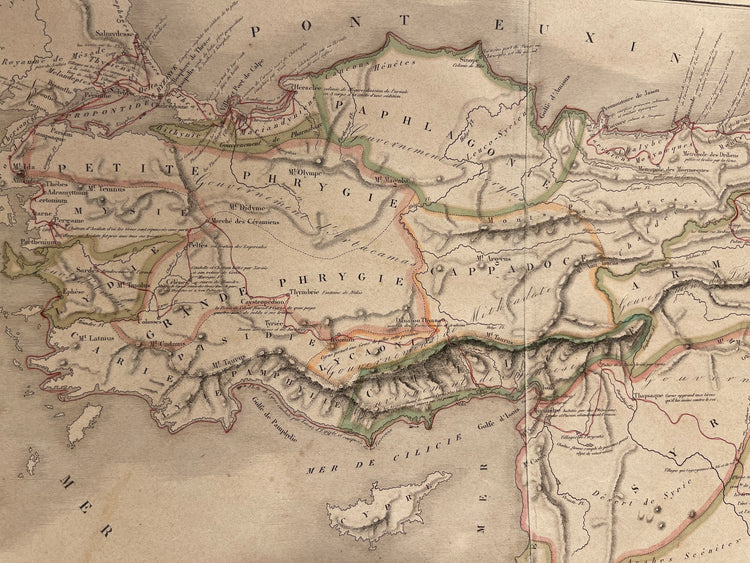 Antique Map - Shipping Young Cyrus and Ten Thousand Retreat by ODiamar (1838)