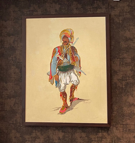 Ottoman Soldier Oil Painting by Oktay Bozkurt