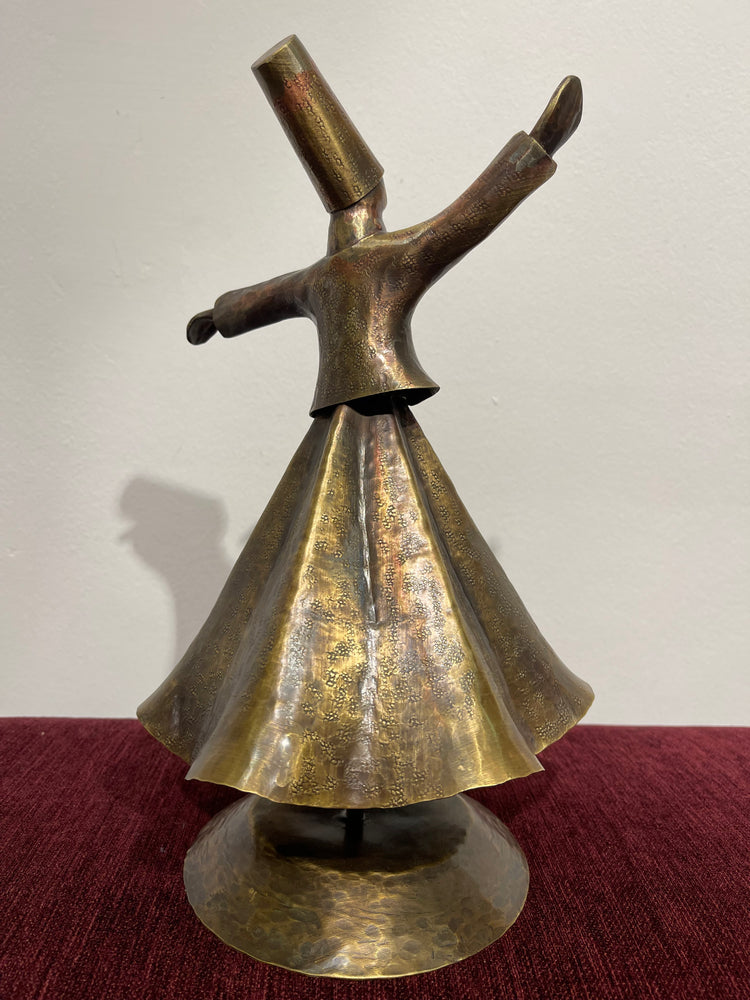 Bronze Spinning Dervish Figure - Handmade