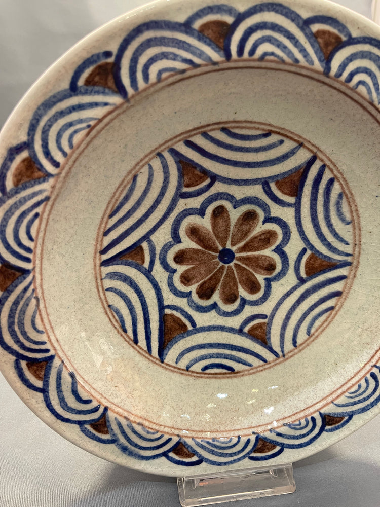 Terracotta Hand Painted Ceramic Plate by Turgut Tuna