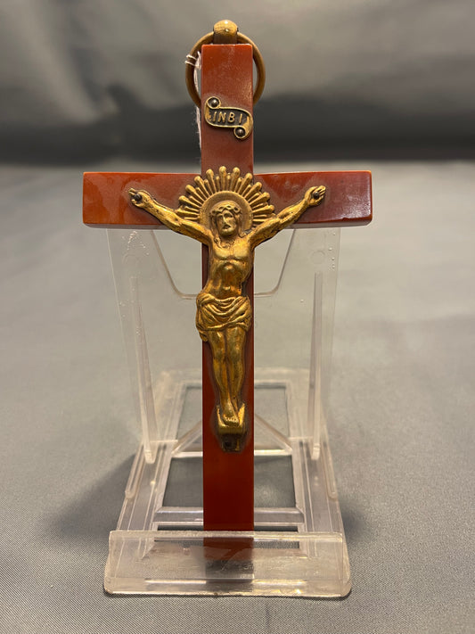 Bronze Jesus Figurine on Mica