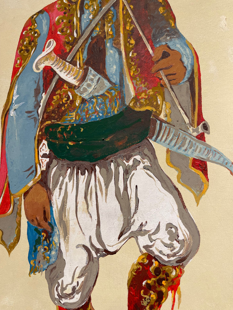 Ottoman Soldier Oil Painting on Canvas by Oktay Bozkurt