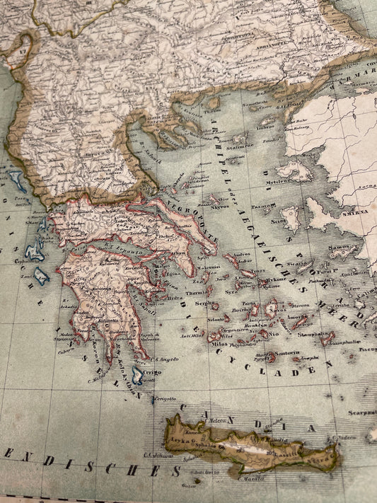 Aegean Islands, Greek Peninsula, Western Anatolia Map (1859)