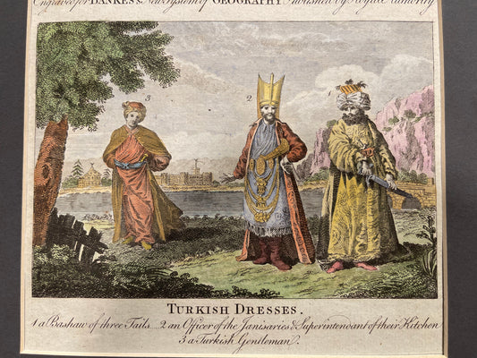 Gravure Printing - Turkish Clothes from Captain Cook's Three Voyages Experiences  (1781)