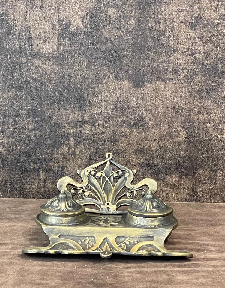 Ottoman Period Brass Divit & Inkwell Set - Handmade